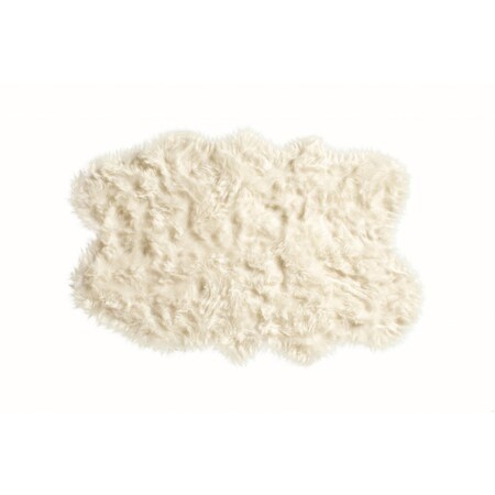 Homeroots 4 x 6 in. Sheepskin Rug - Off White 317187